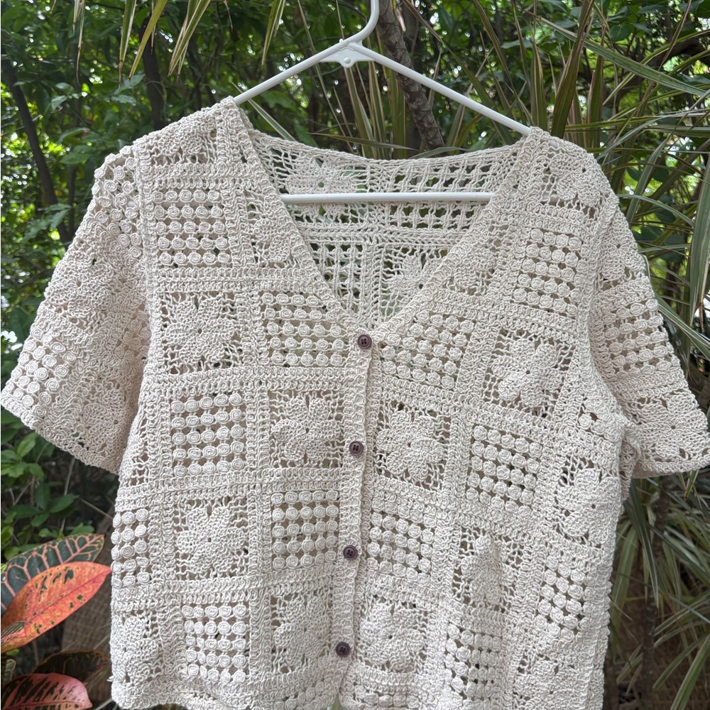 Handmade crochet cardigan very similar to Sezane